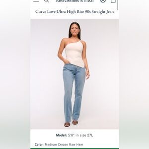 Abercrombie & Fitch The ‘90s Straight Ultra High Rise Curve Love Size 27L